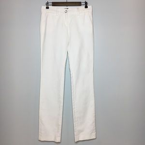 DOLCE & GABBANA WHITE TEXTURED STRAIGHT LEG PANTS